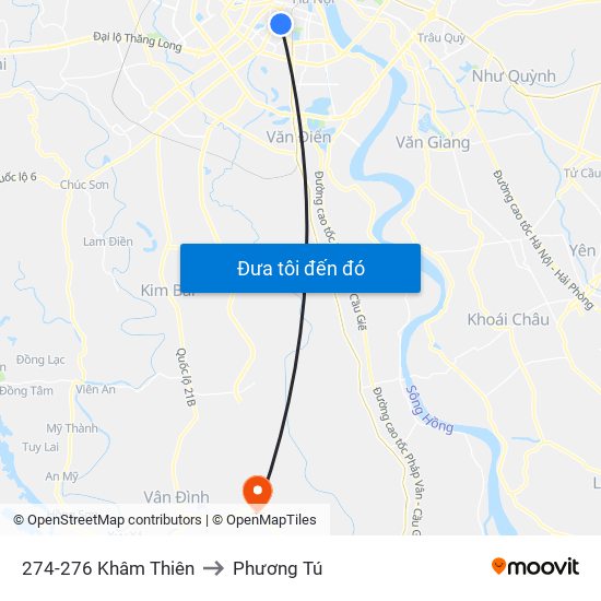 274-276 Khâm Thiên to Phương Tú map