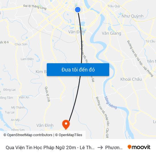 Qua Viện Tin Học Pháp Ngữ 20m - Lê Thanh Nghị to Phương Tú map