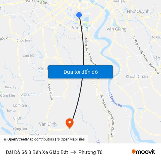 Dải Đỗ Số 3 Bến Xe Giáp Bát to Phương Tú map