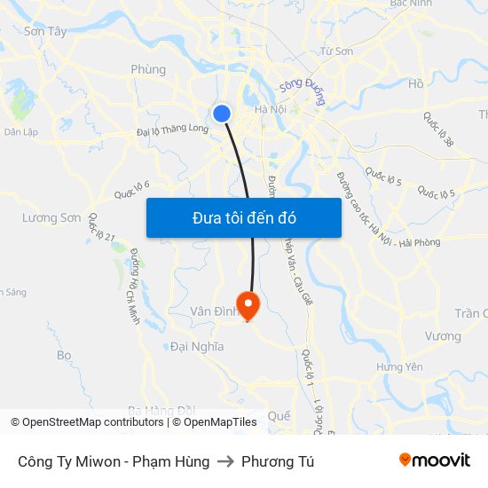 Công Ty Miwon - Phạm Hùng to Phương Tú map