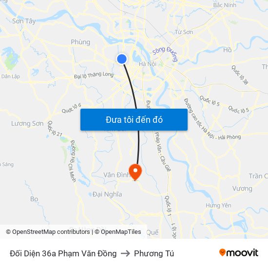 Đối Diện 36a Phạm Văn Đồng to Phương Tú map