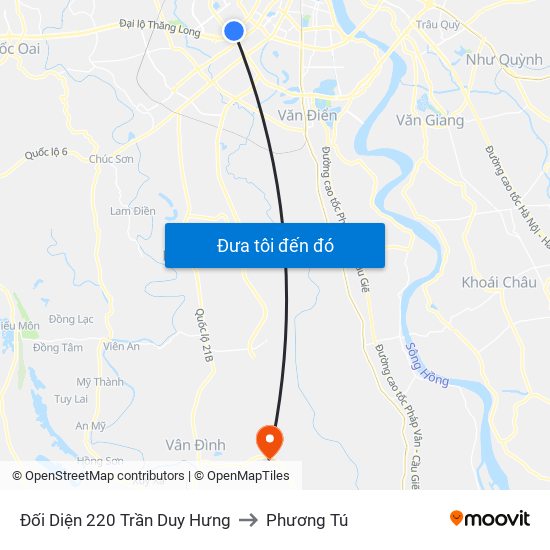 Đối Diện 220 Trần Duy Hưng to Phương Tú map