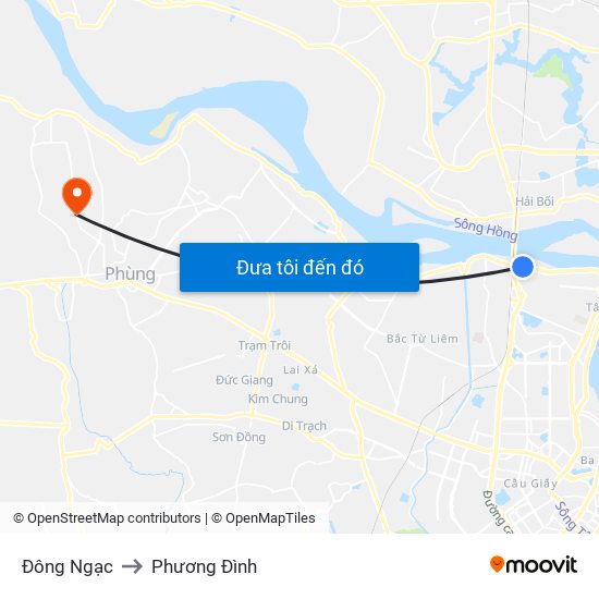 Đông Ngạc to Phương Đình map