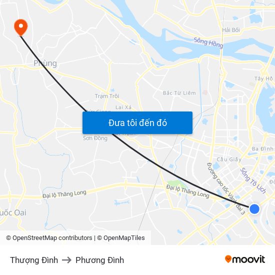 Thượng Đình to Phương Đình map