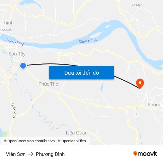 Viên Sơn to Phương Đình map