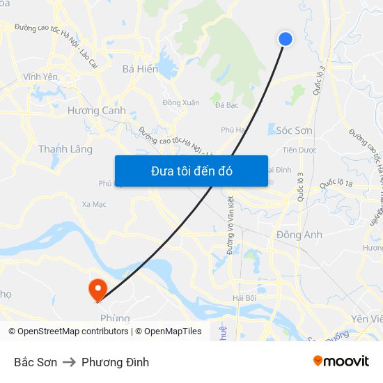 Bắc Sơn to Phương Đình map