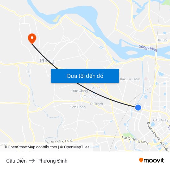 Cầu Diễn to Phương Đình map