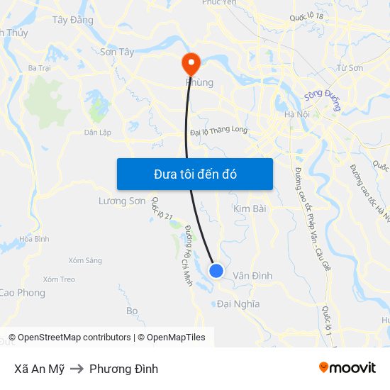 Xã An Mỹ to Phương Đình map