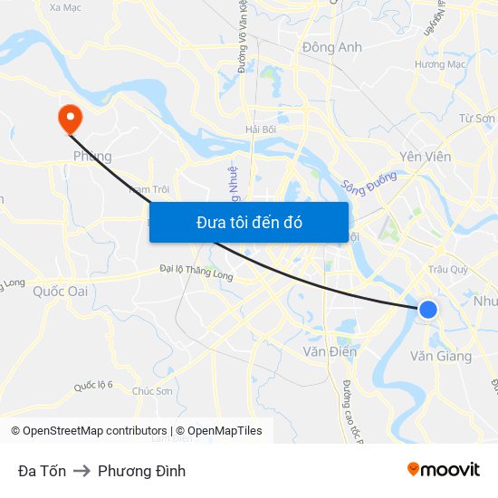 Đa Tốn to Phương Đình map