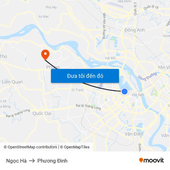 Ngọc Hà to Phương Đình map