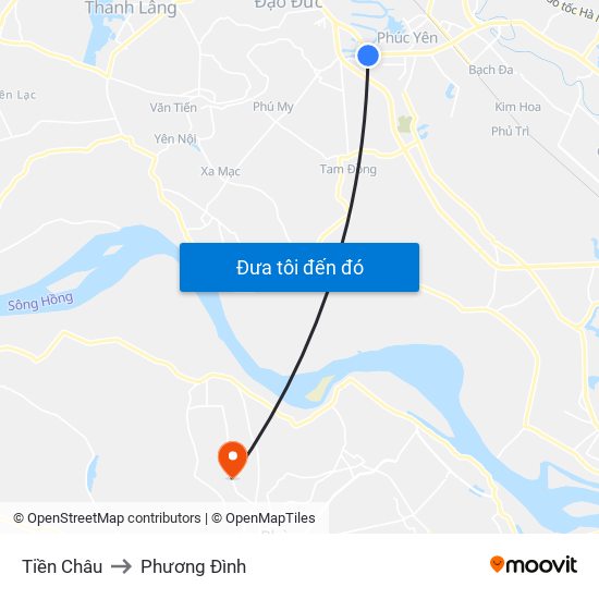 Tiền Châu to Phương Đình map