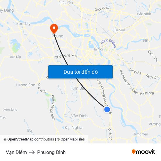 Vạn Điểm to Phương Đình map