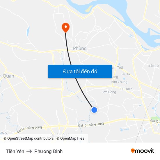 Tiền Yên to Phương Đình map