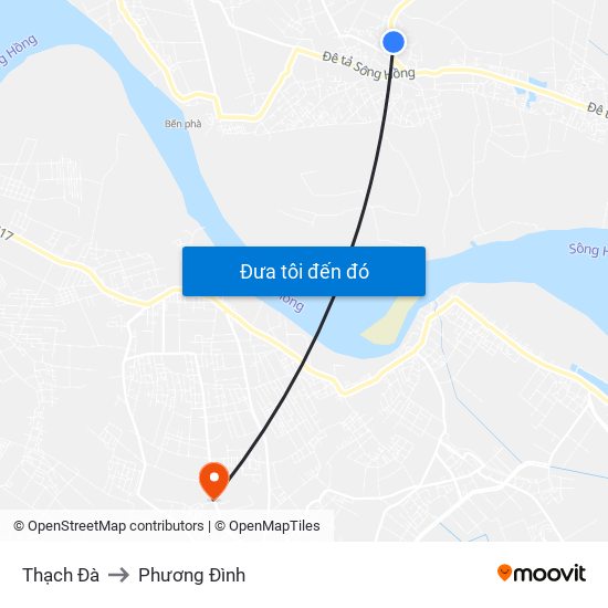 Thạch Đà to Phương Đình map