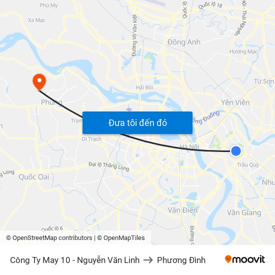 Công Ty May 10 - Nguyễn Văn Linh to Phương Đình map