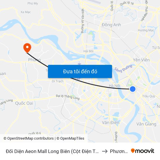 Đối Diện Aeon Mall Long Biên (Cột Điện T4a/2a-B Đường Cổ Linh) to Phương Đình map