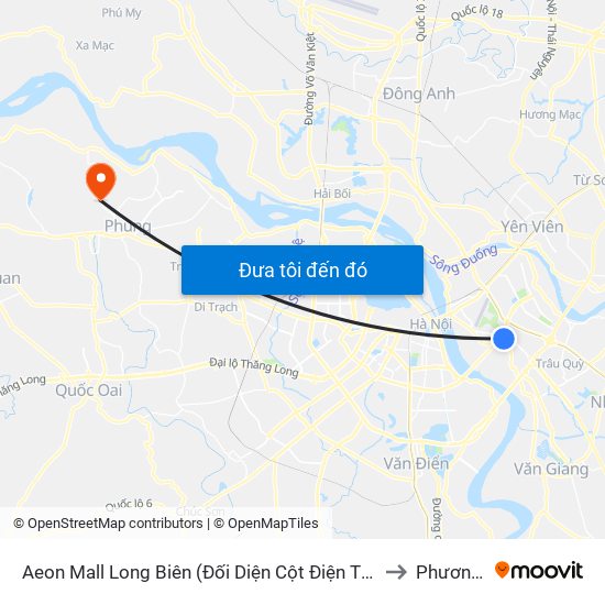 Aeon Mall Long Biên (Đối Diện Cột Điện T4a/2a-B Đường Cổ Linh) to Phương Đình map