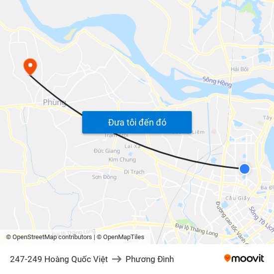 247-249 Hoàng Quốc Việt to Phương Đình map