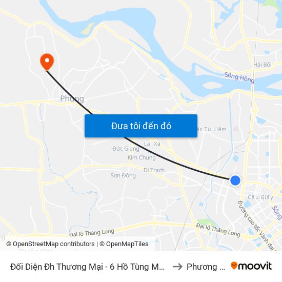 Đối Diện Đh Thương Mại - 6 Hồ Tùng Mậu (Cột Sau) to Phương Đình map