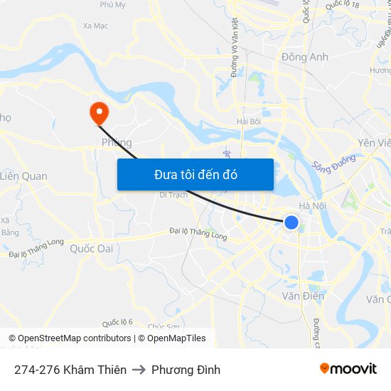 274-276 Khâm Thiên to Phương Đình map