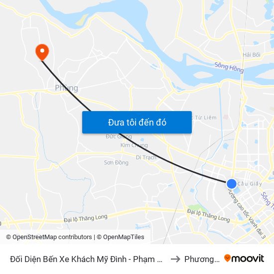 Đối Diện Bến Xe Khách Mỹ Đình - Phạm Hùng (Cột Trước) to Phương Đình map