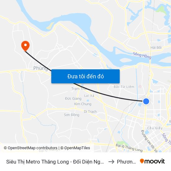 Siêu Thị Metro Thăng Long - Đối Diện Ngõ 599 Phạm Văn Đồng to Phương Đình map