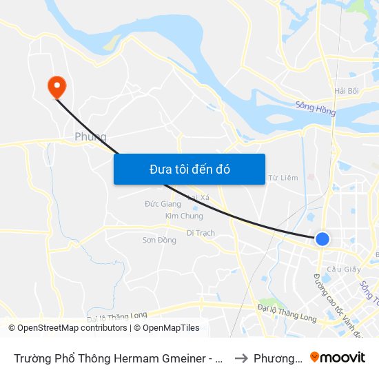 Trường Phổ Thông Hermam Gmeiner - Phạm Văn Đồng to Phương Đình map