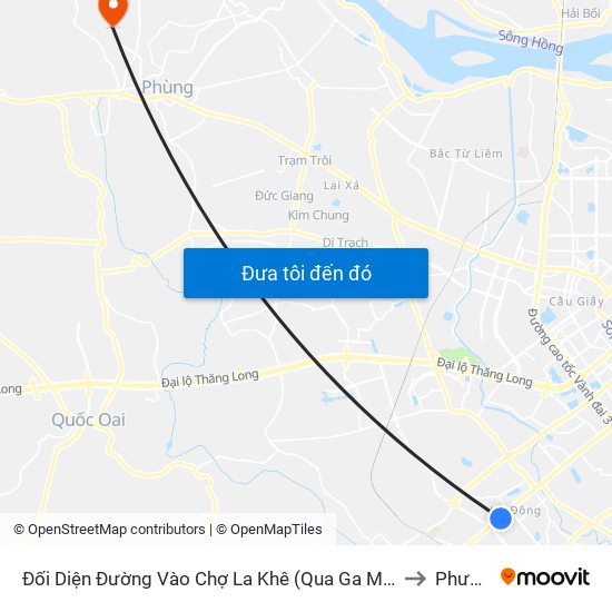 Đối Diện Đường Vào Chợ La Khê (Qua Ga Metro La Khê) - 405 Quang Trung (Hà Đông) to Phương Đình map