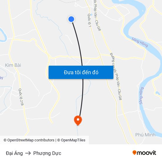 Đại Áng to Phượng Dực map