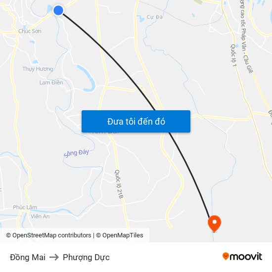 Đồng Mai to Phượng Dực map