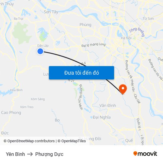 Yên Bình to Phượng Dực map