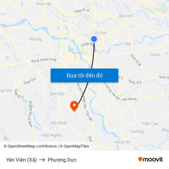 Yên Viên (Xã) to Phượng Dực map