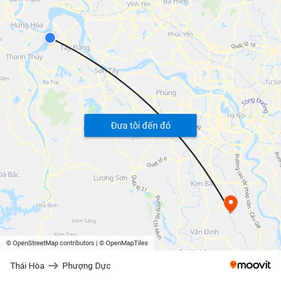 Thái Hòa to Phượng Dực map