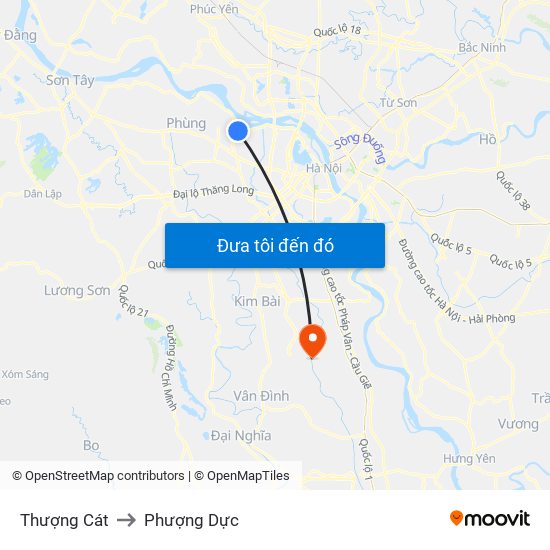 Thượng Cát to Phượng Dực map