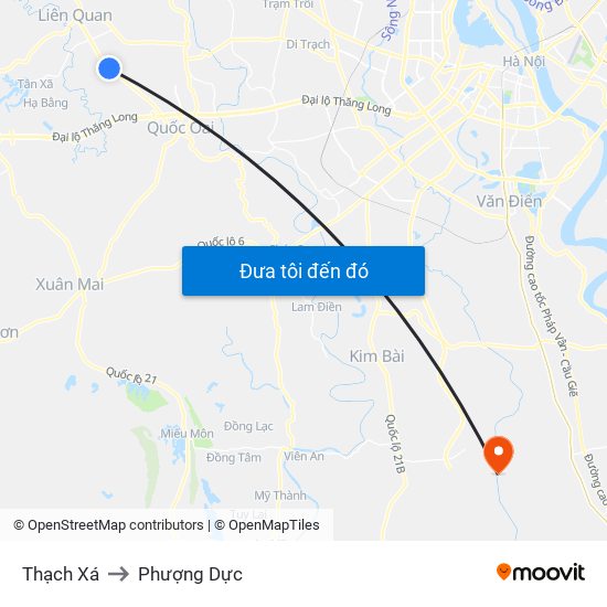 Thạch Xá to Phượng Dực map