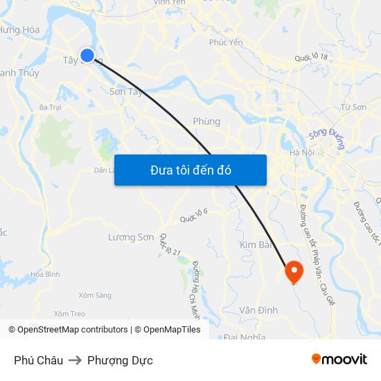 Phú Châu to Phượng Dực map