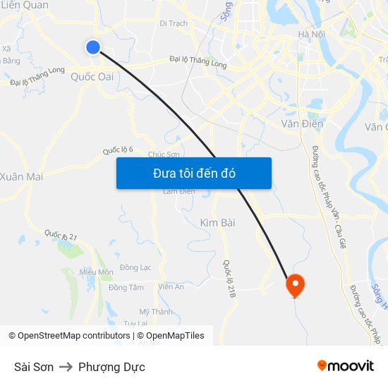 Sài Sơn to Phượng Dực map