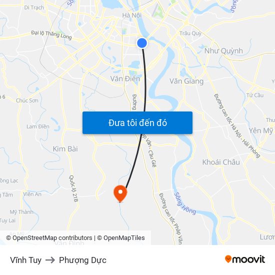 Vĩnh Tuy to Phượng Dực map