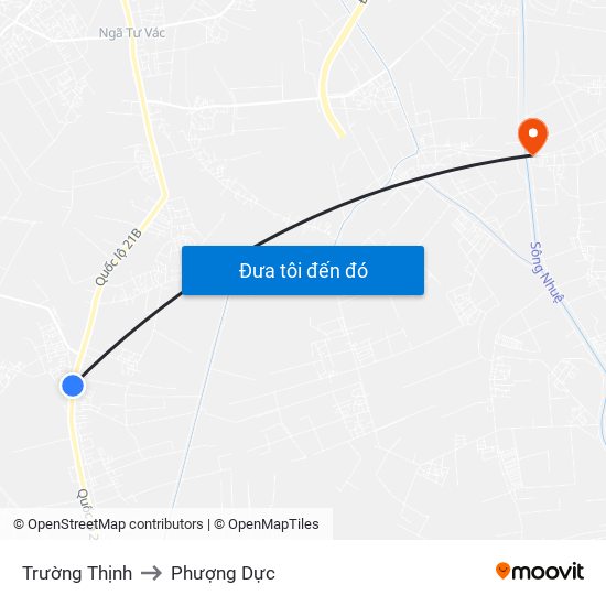 Trường Thịnh to Phượng Dực map