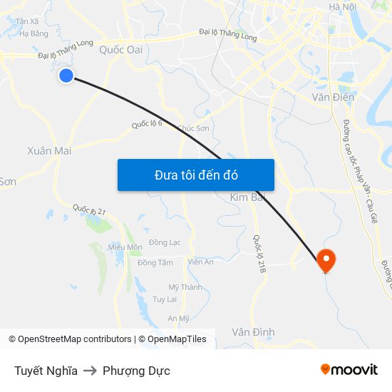 Tuyết Nghĩa to Phượng Dực map