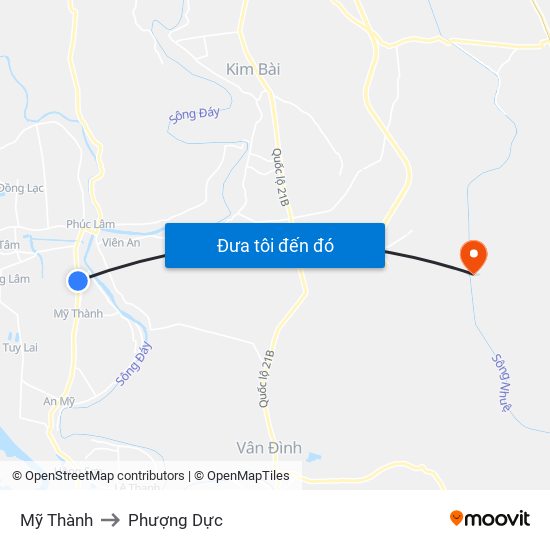 Mỹ Thành to Phượng Dực map