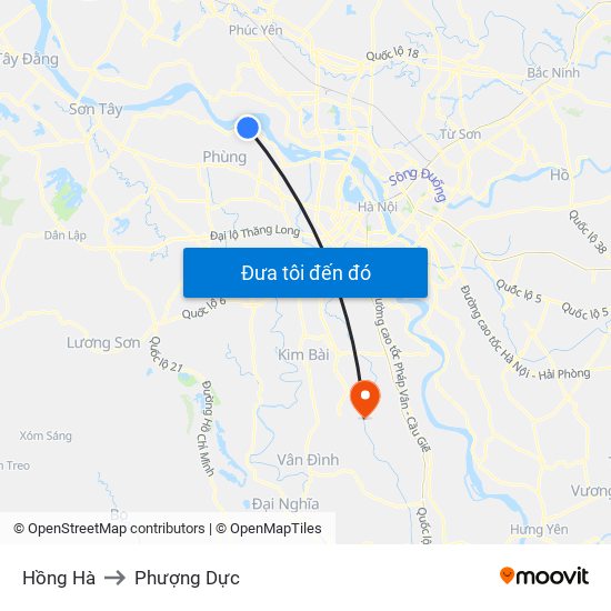 Hồng Hà to Phượng Dực map