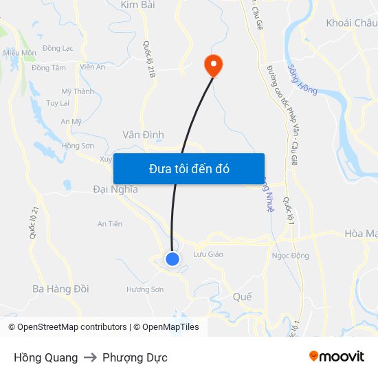 Hồng Quang to Phượng Dực map