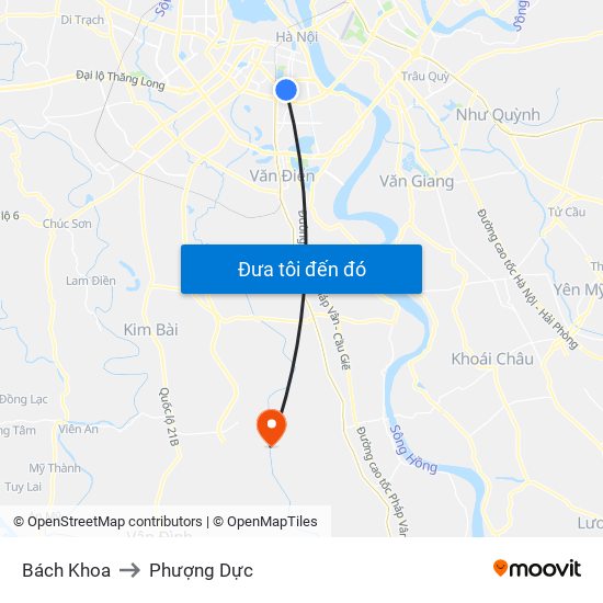 Bách Khoa to Phượng Dực map