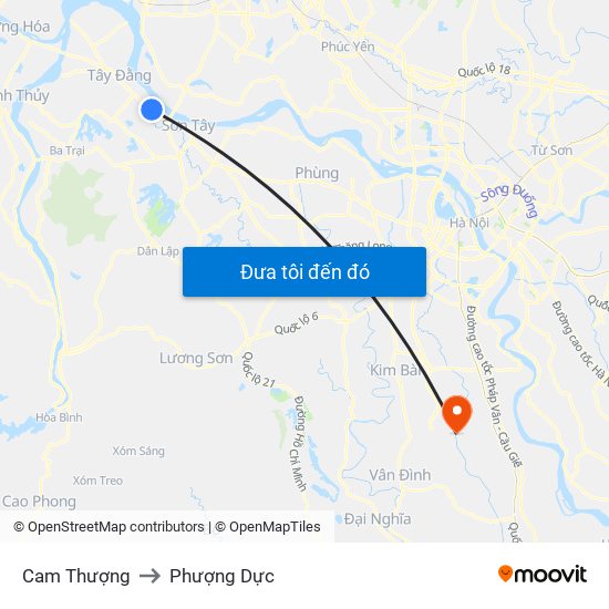 Cam Thượng to Phượng Dực map