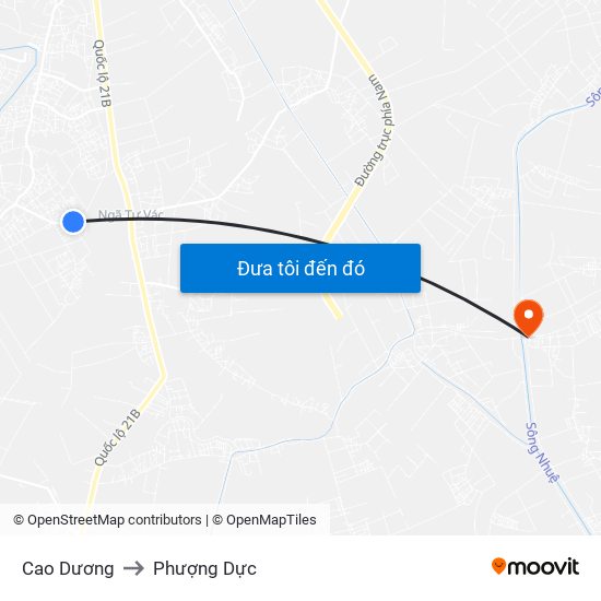 Cao Dương to Phượng Dực map