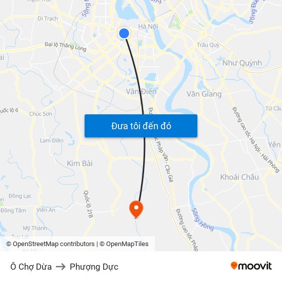 Ô Chợ Dừa to Phượng Dực map