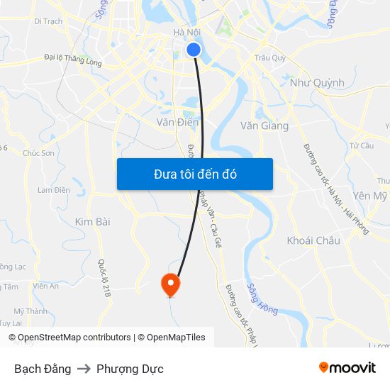 Bạch Đằng to Phượng Dực map