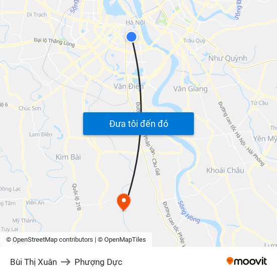 Bùi Thị Xuân to Phượng Dực map