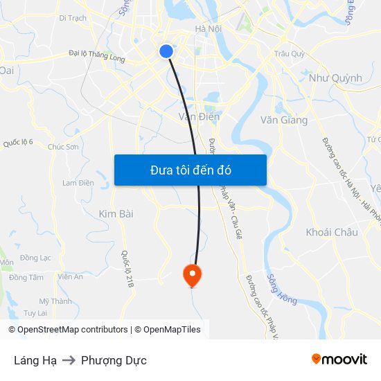 Láng Hạ to Phượng Dực map